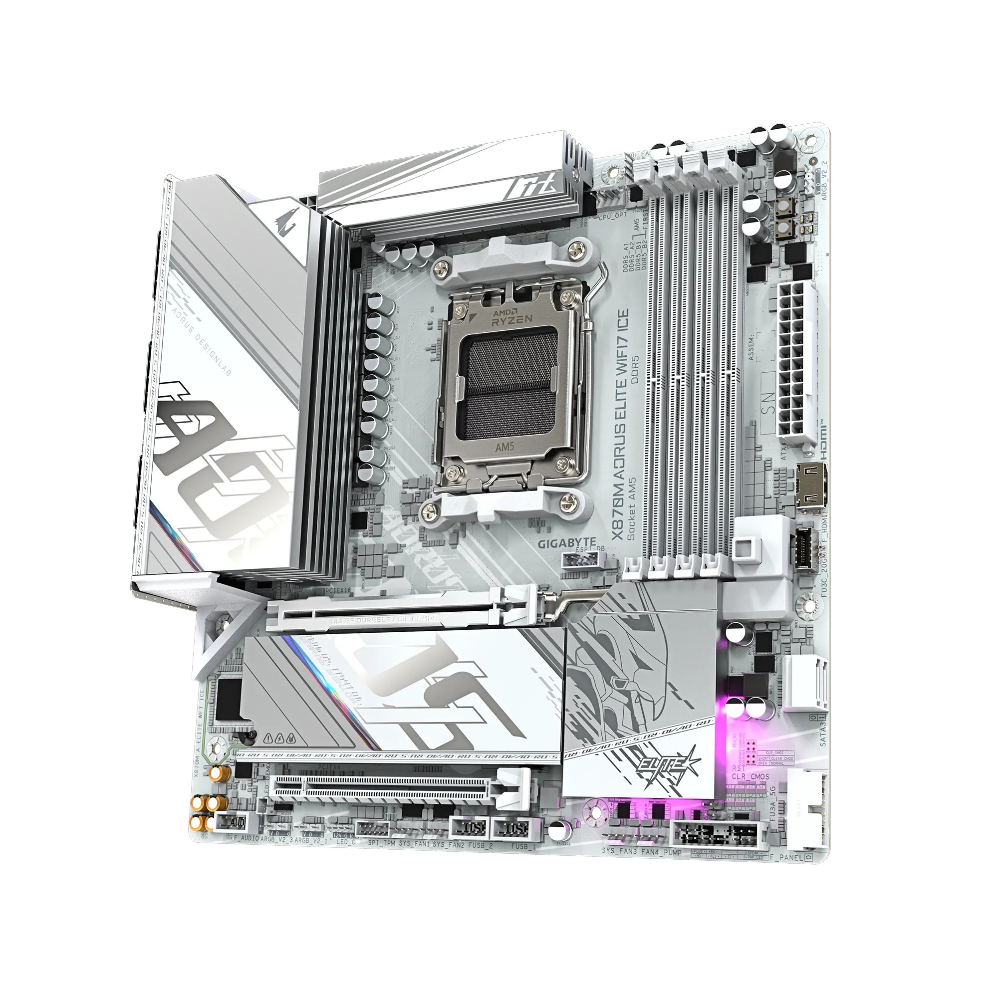 Motherboard AORUS X870M A ELITE WF7 ICE AMD DDR5 mATX